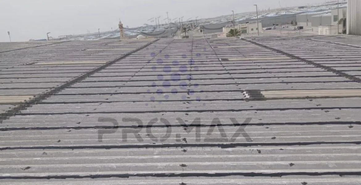 Yaumi Bakery - metal roof waterproofing project by Promax in Dubai, UAE